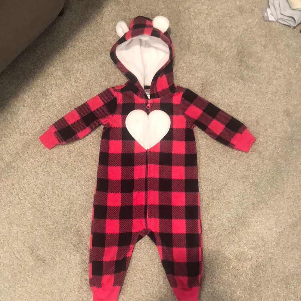 Carter’s 6 month Buffalo Plaid Fleece Onesie